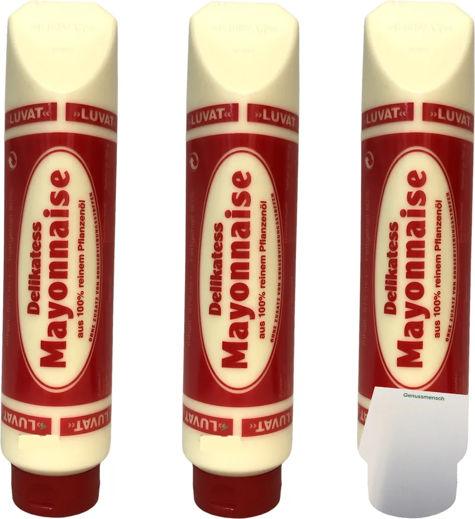 Luvat Delikatess-Mayonnaise 3er Pack (3x875ml Tube) + usy Block