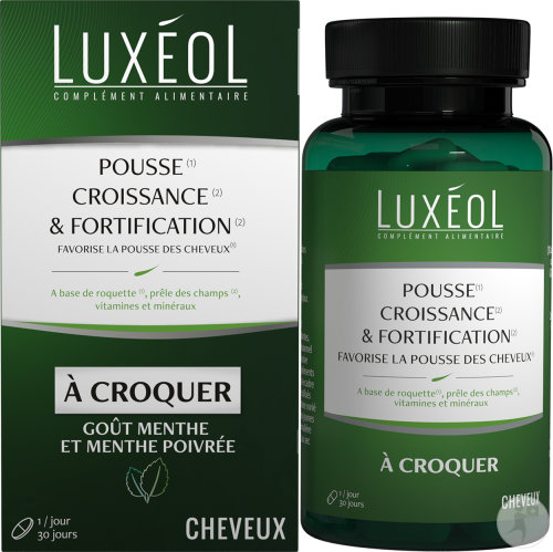 Luxéol Growth And Strengthening Mint And Peppermint Flavor 30 Chewable Tablets