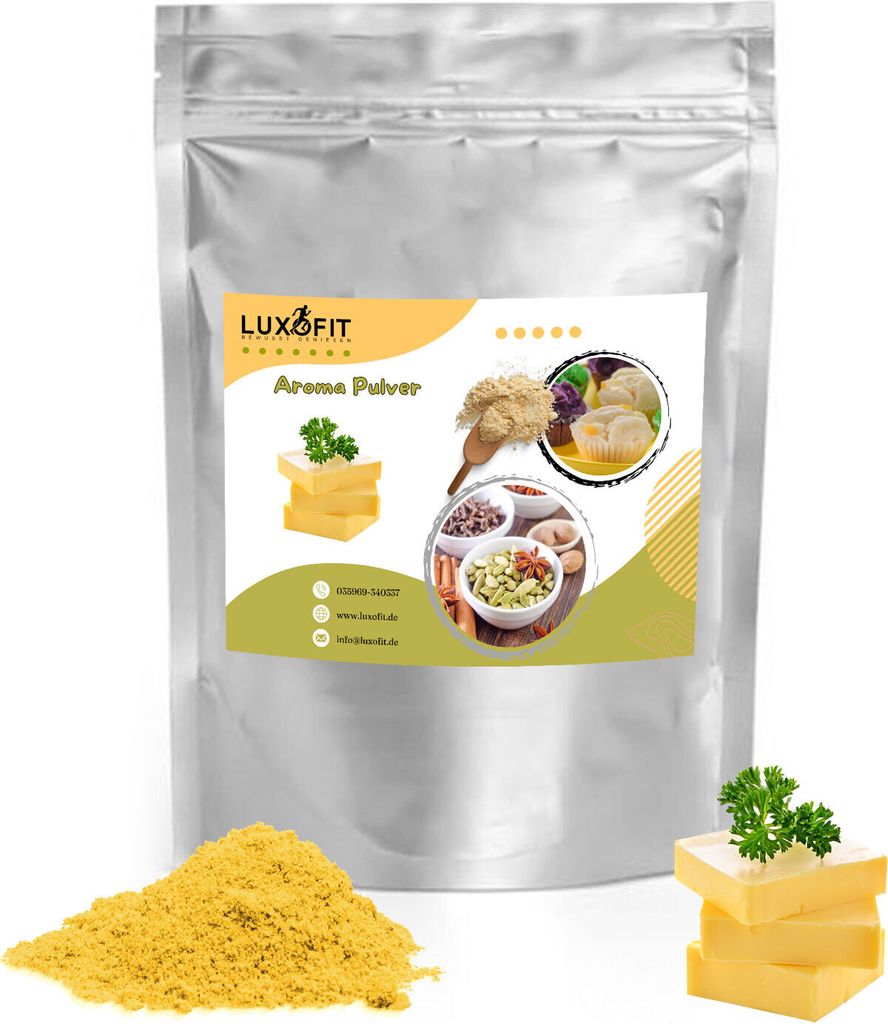 Luxofit Butter Flavor Powder – Intense butter flavor for baking, cooking & smoothies – Germany (500 g)
