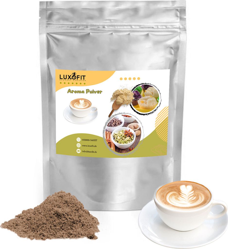 Luxofit Cappuccino Powder Flavoring – Authentic Cappuccino Flavor for Baking, Beverages, and More – Made in Germany (1 kg)