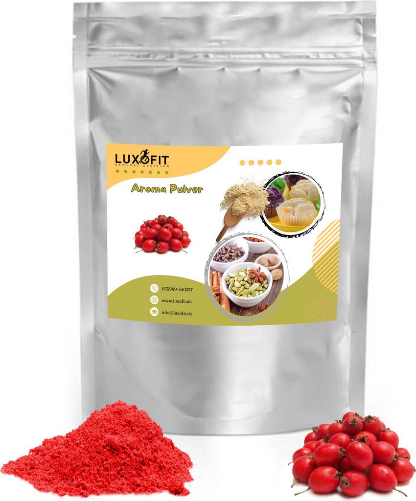 Luxofit Rosehip Flavor Powder - Versatile flavor for baking, drinks & more, High quality from Germany (50 g)