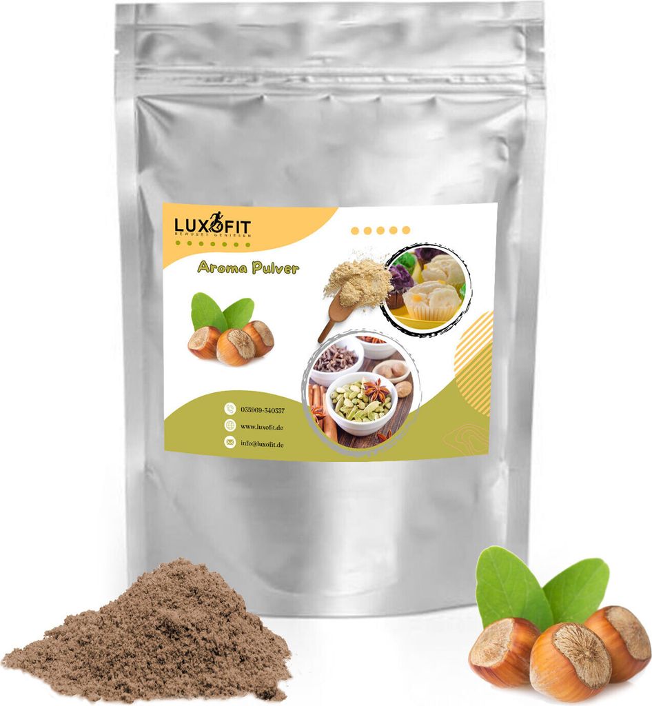 Luxofit Hazelnut Flavor Powder – Intense flavor for baking, desserts & drinks – 100% quality from Germany (50 g)