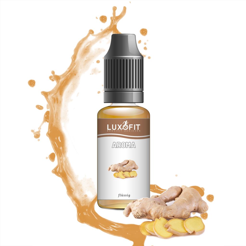 Luxofit Ginger Liquid Flavoring – Intense flavor for your kitchen, 50ml & 1l, Germany, ideal for baking, drinks & more (50 ml)