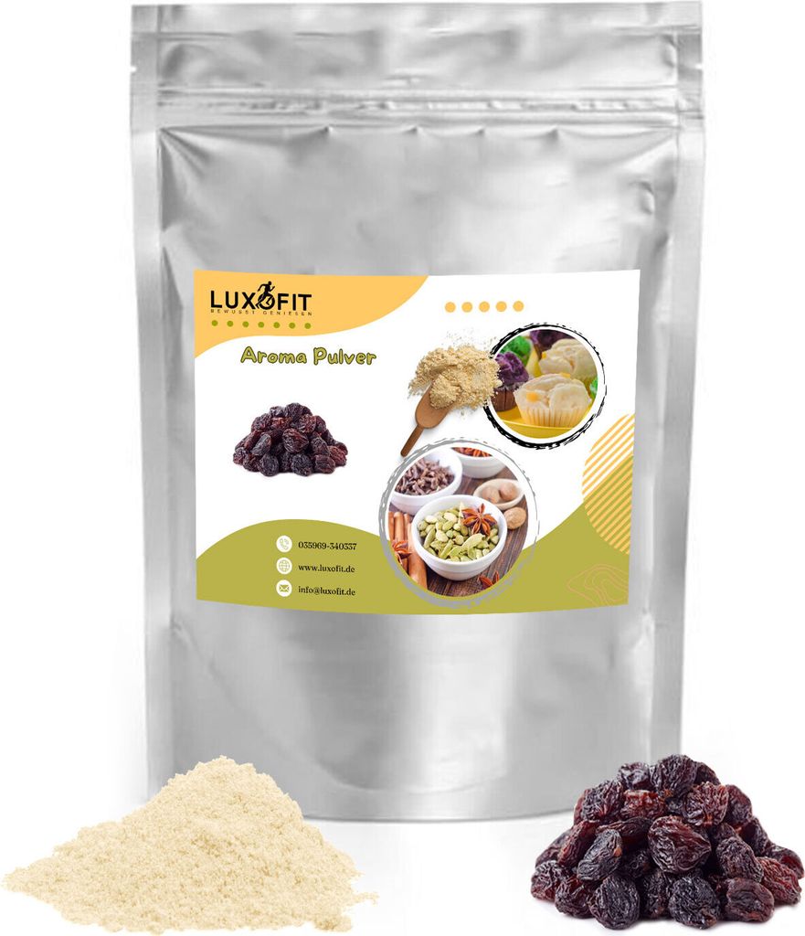 Luxofit Malaga Aroma Flavor Powder – Intense Aroma for Baking, Drinks & Desserts – Made in Germany (50 g)