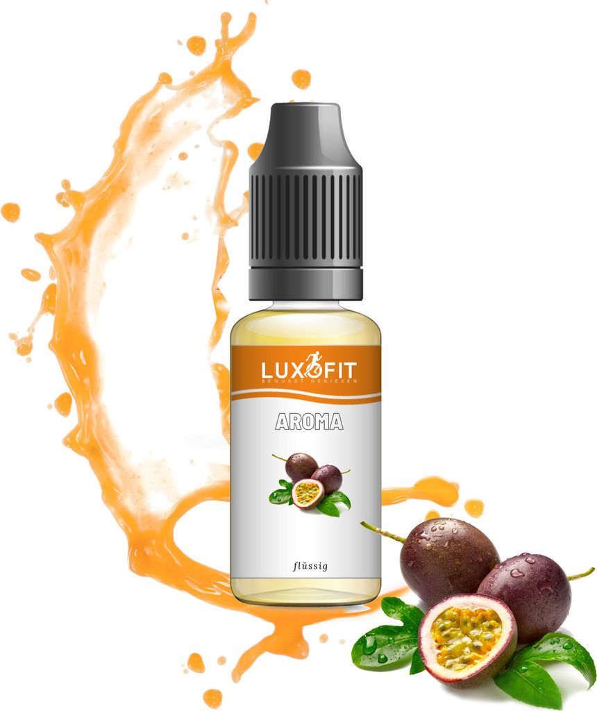 Luxofit Passion Fruit Liquid Flavor – Premium quality tropical flavor, available in 50 ml & 1 l (50 ml)