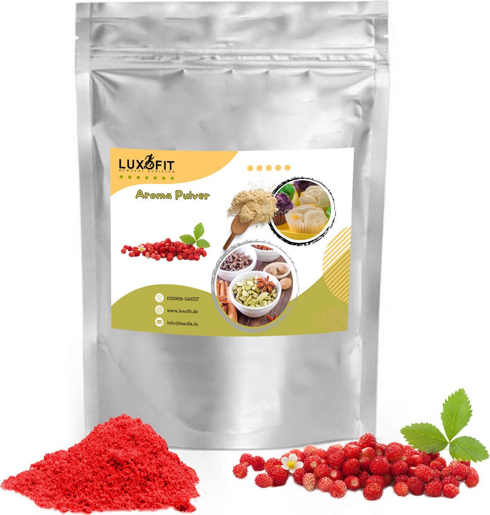 Luxofit Forest Strawberry Flavor Powder – Intense fruit flavor for teas, drinks & desserts – Germany (50 g)