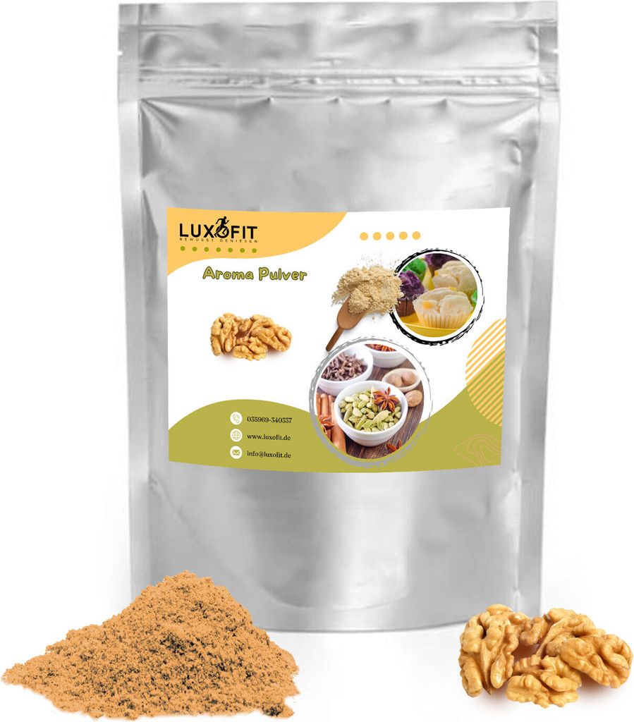 Luxofit Walnut Flavor Powder – Natural Flavor for Baking, Cooking & Beverages, Made in Germany (500 g)