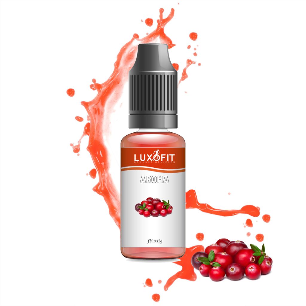 Luxofit Wild Cranberry Liquid Flavoring – Intense flavor for baking, beverages & dairy products – Germany (1 L)