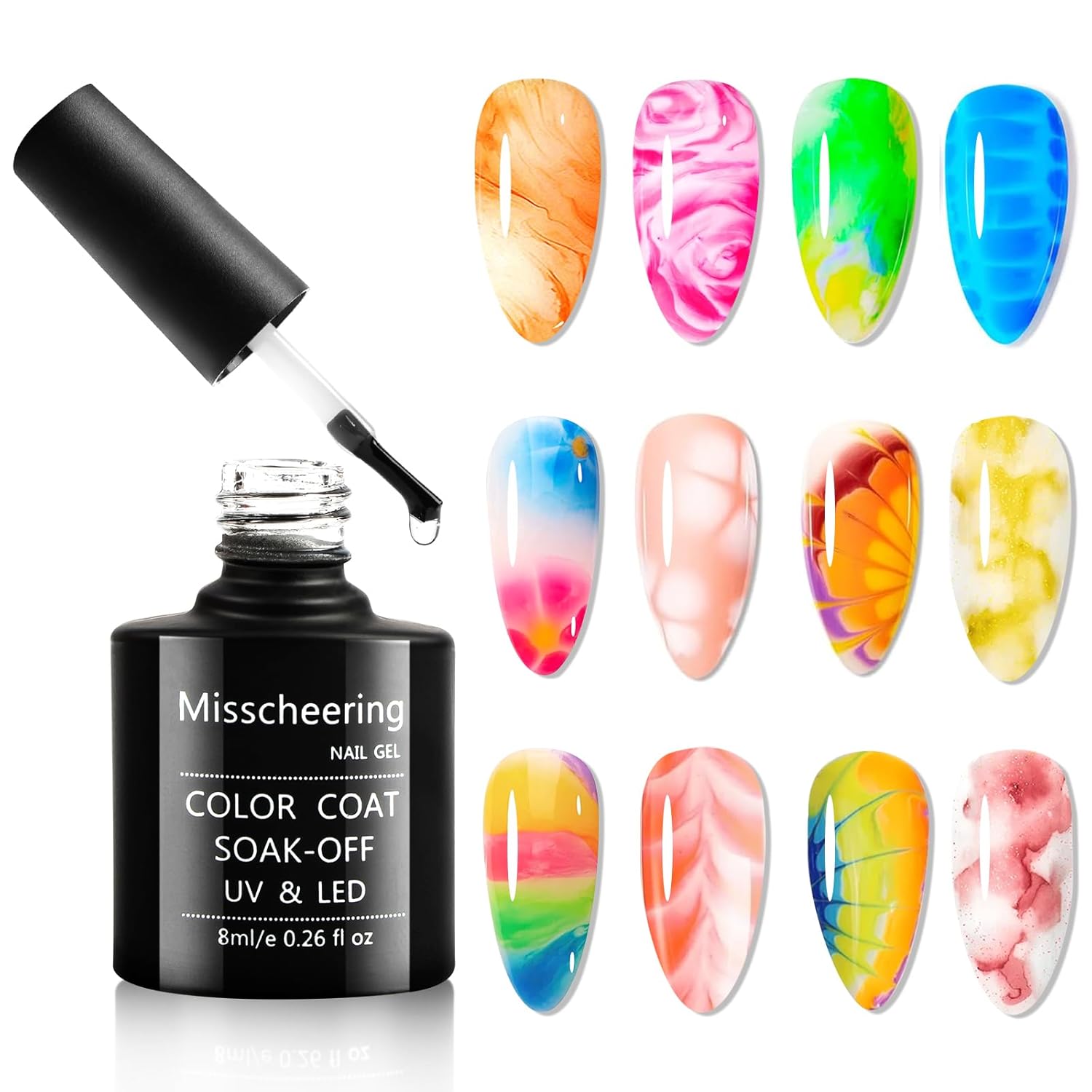 Blooming Gel, Clear Blooming Gel UV LED Nail Polish for Spreading Effect, Marble Natural Stone Flowers Watercolor Floral Nail Art DIY, 8 ml