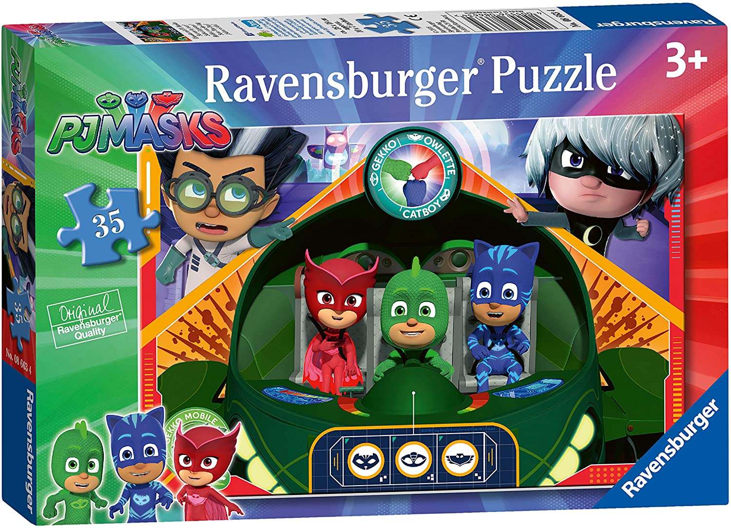 Ravensburger 08663 PJ Masks 35-piece Puzzle for children from 3 years, Mult