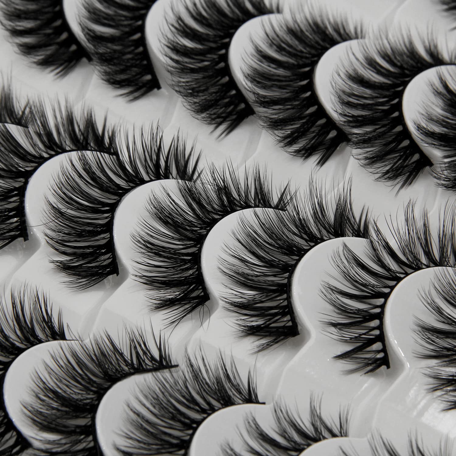 Riya 20AS01 4 Styles Mixed Natural Dramatic False Eyelashes without Glue, 3D Natural Thick Handmade Long Reusable Soft Extension Makeup Eyelashes (20 Pairs)