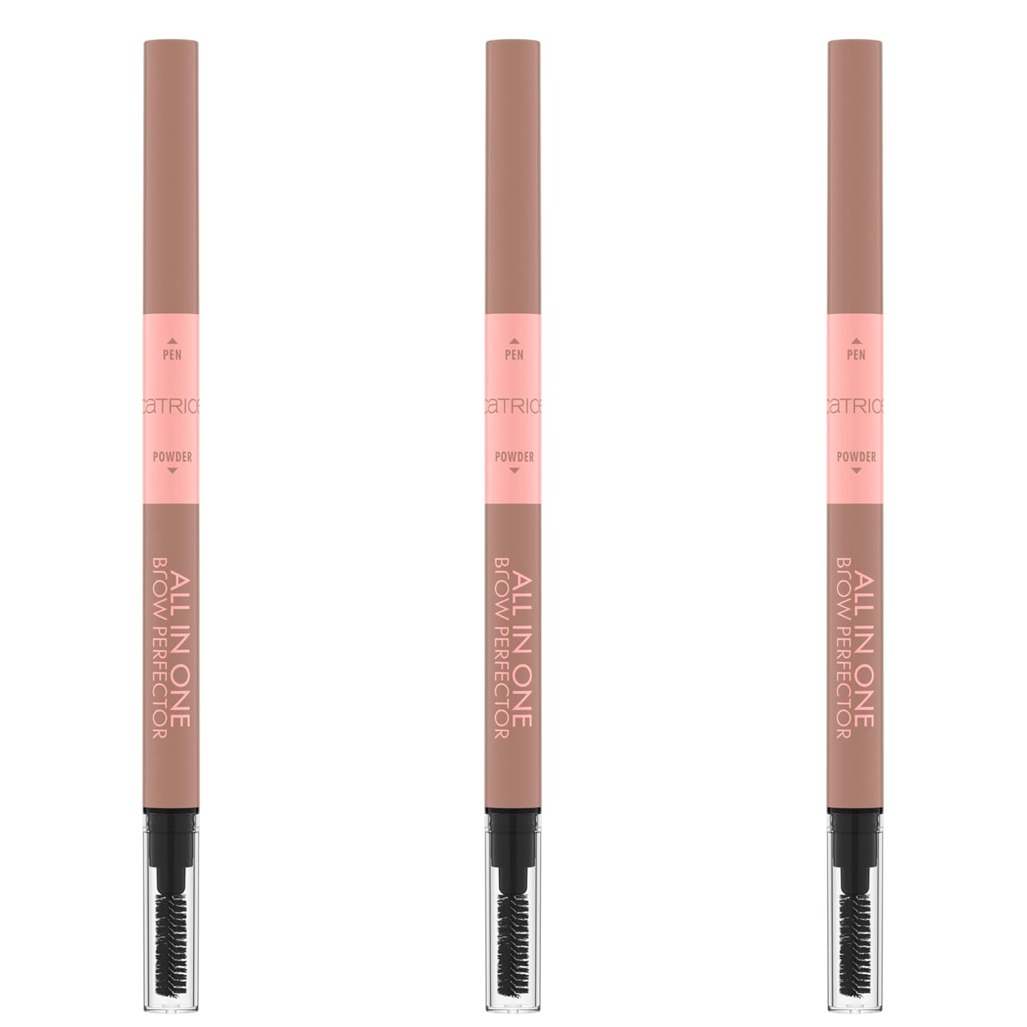 Catrice All In One Brow Perfector Eyebrow Pencil, No. 010, Brown, Long-Lasting, Covering, Defining, Vegan, No Microplastic Particles, Nanoparticles Free, No Perfume, Pack of 3 (3 x 0.4 g)
