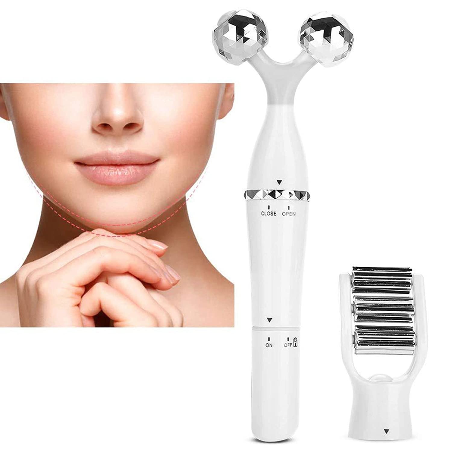 Brrnoo 3D Face Roller Massage Face Lift Massager, Face Massage Roller Anti Wrinkle Face Massager Skin Tightening Double Chin Removal