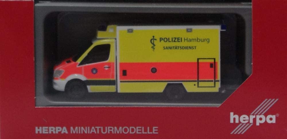Herpa 094436 Mb Sprinter Fahrtec Police Hamburg / Medical Service