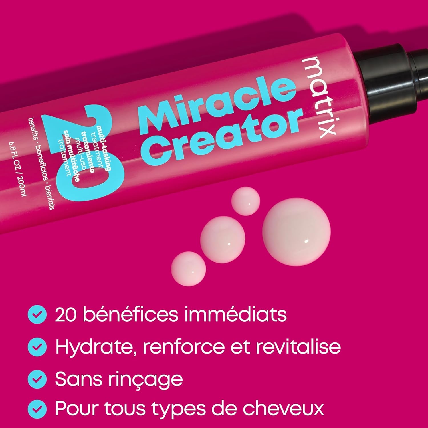 Matrix Leave-In Spray with 20 Nourishing Properties, For All Hair Types, Miracle Creator Spray, 1 x 190 ml (Pack of 2)
