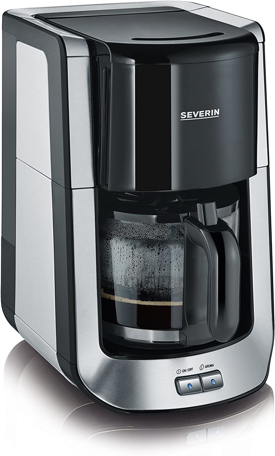Severin KA 4462 Coffee Machine, Brushed Stainless Steel/Black
