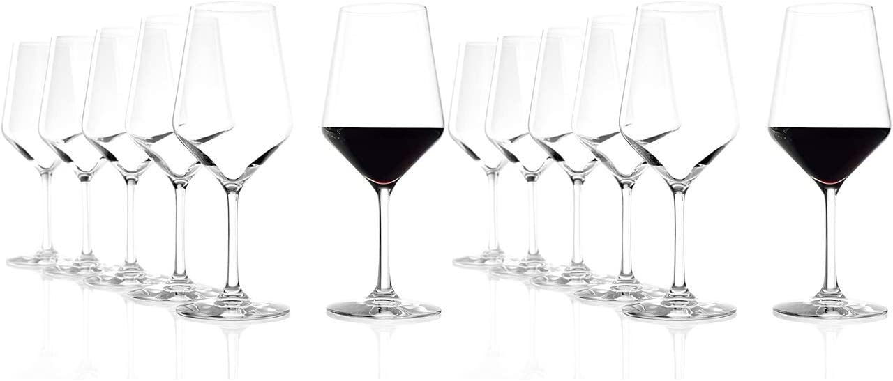 Stölzle Lausitz Revolution Glasses, Set of 6 Wine Glasses, Highly Functional Wine Glasses, Dishwasher-Safe