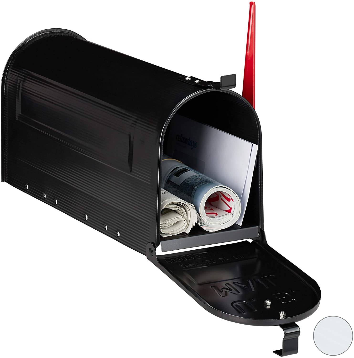Relaxdays Us Mailbox, Vintage, Flag, Red, Original Newspaper Box, Newspaper