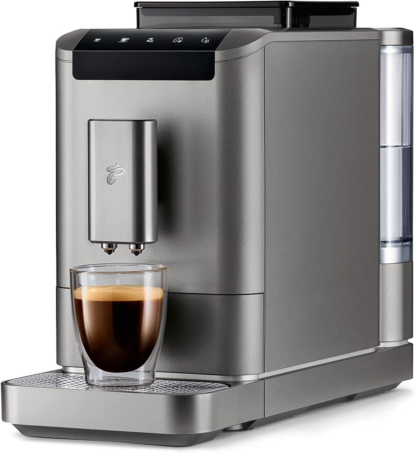 Tchibo Esperto2 Caffè 2.0 Fully Automatic Coffee Machine for Caffè Crema and Espresso, Titanium Silver