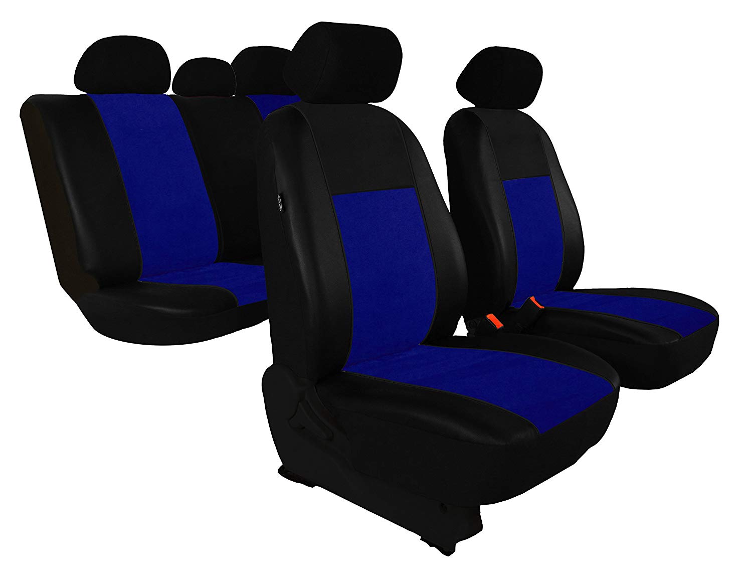 Pok-Tuning best quality seat covers for Sandero II from 2012 onwards in this offer Blue Unico (available in 7 colours).