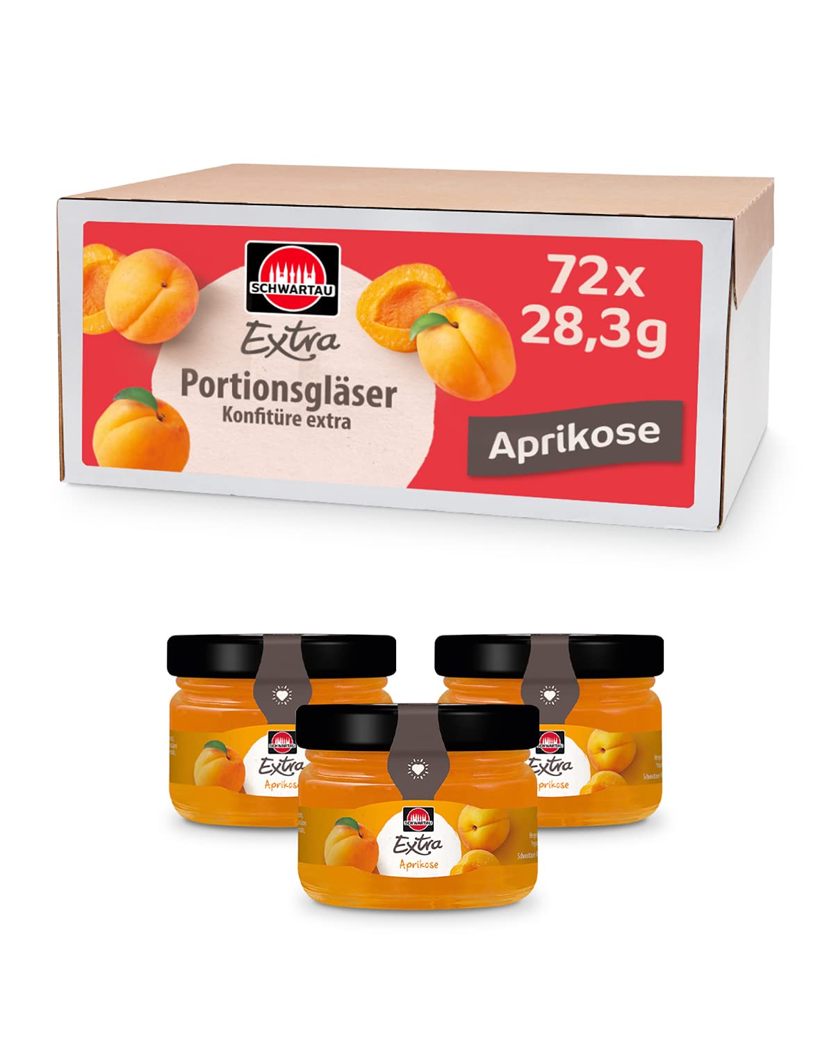 Extra Apricot, Jam Portion Jars, 72 x 28.3 g