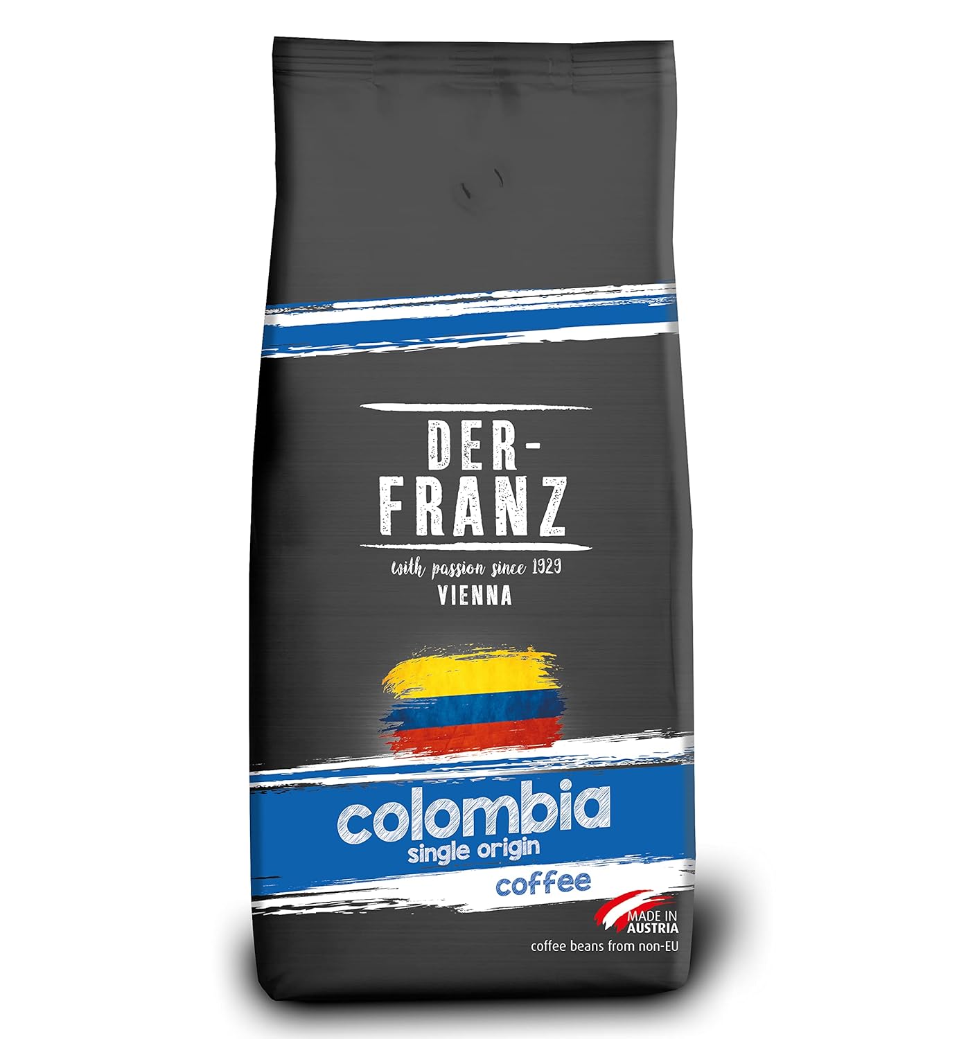 Der-Franz Columbia Single Origin Coffee Intensity 3/5 100% Arabica Whole Bean 1000g