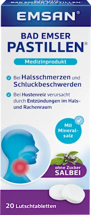 Pastilles throat lozenges with sage, 20 pcs