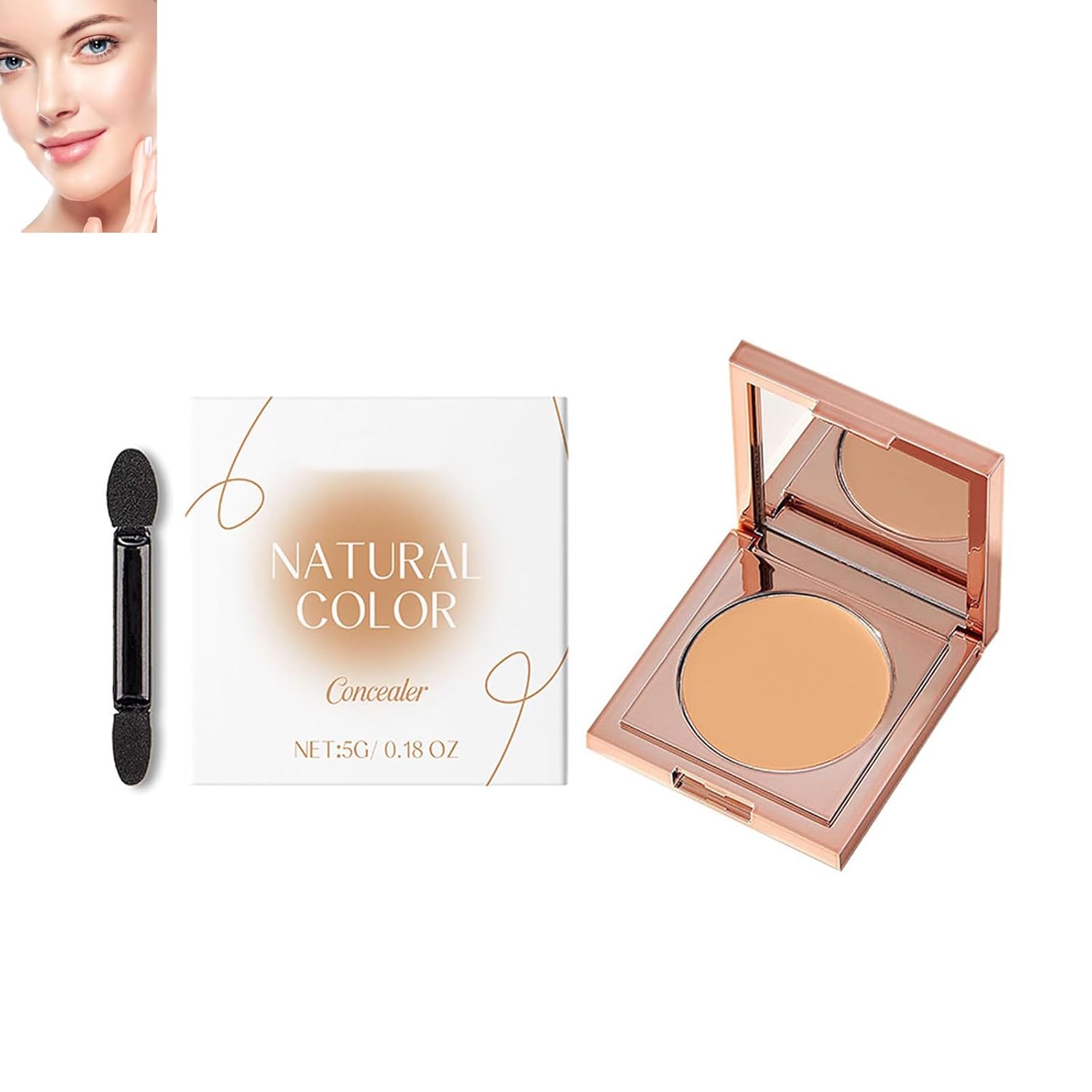 Colored Clay Undereye Corrector, Undereye Color Corrector for Dark Circles, New Eye Concealer, Undereye Corrector with Brush, Under Eye Concealer, cc Cream Light Long Lasting Foundation (B, 5 g)