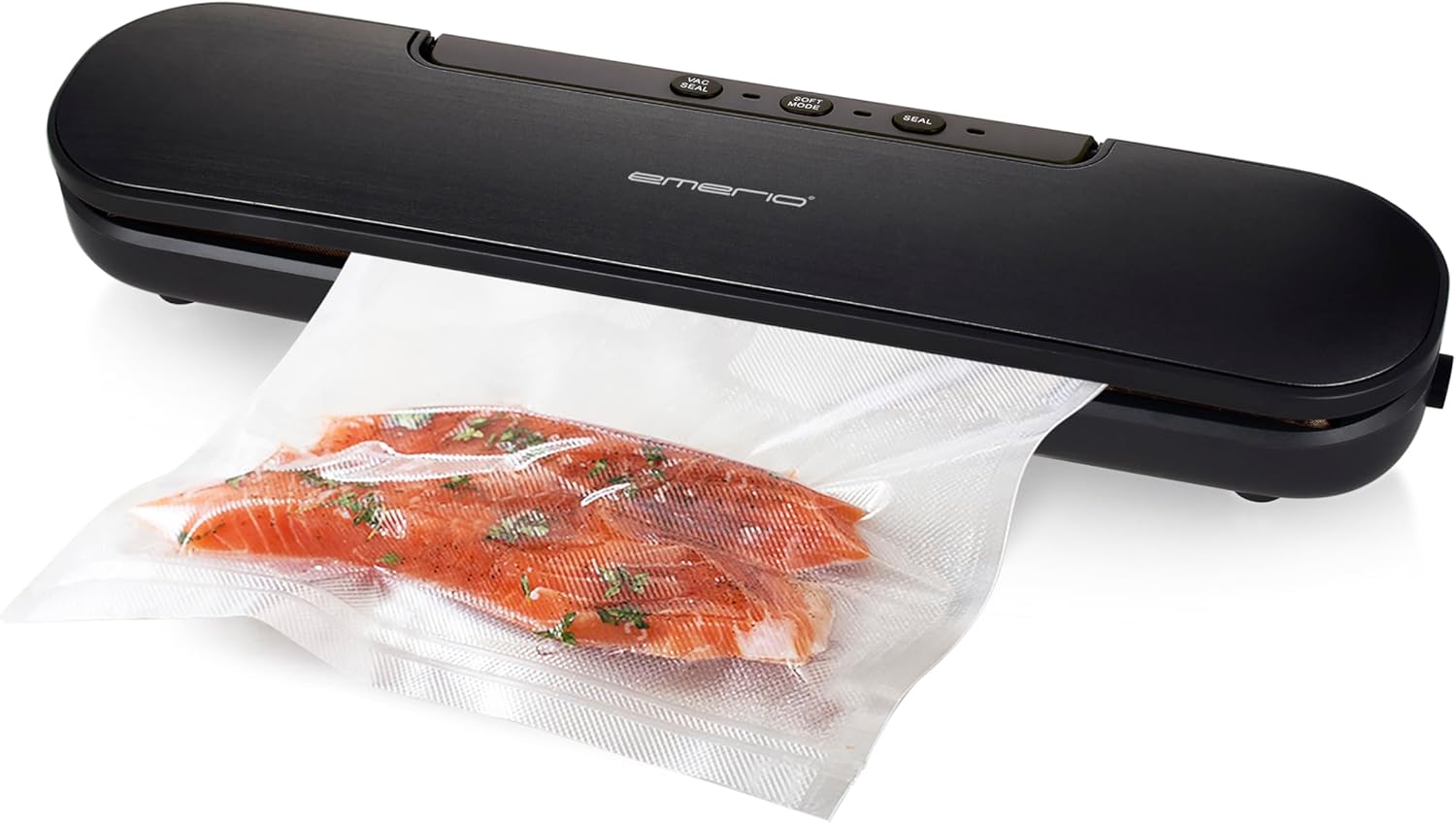 Emerio Vacuum Sealer Slim Version | Vacuum Sealer with 5 Bags (20 x 30 cm) - Bags are Suitable for the Microwave | Foil Cutter + Magnets | Suitable for Films up to max. 30 cm Width | 90W