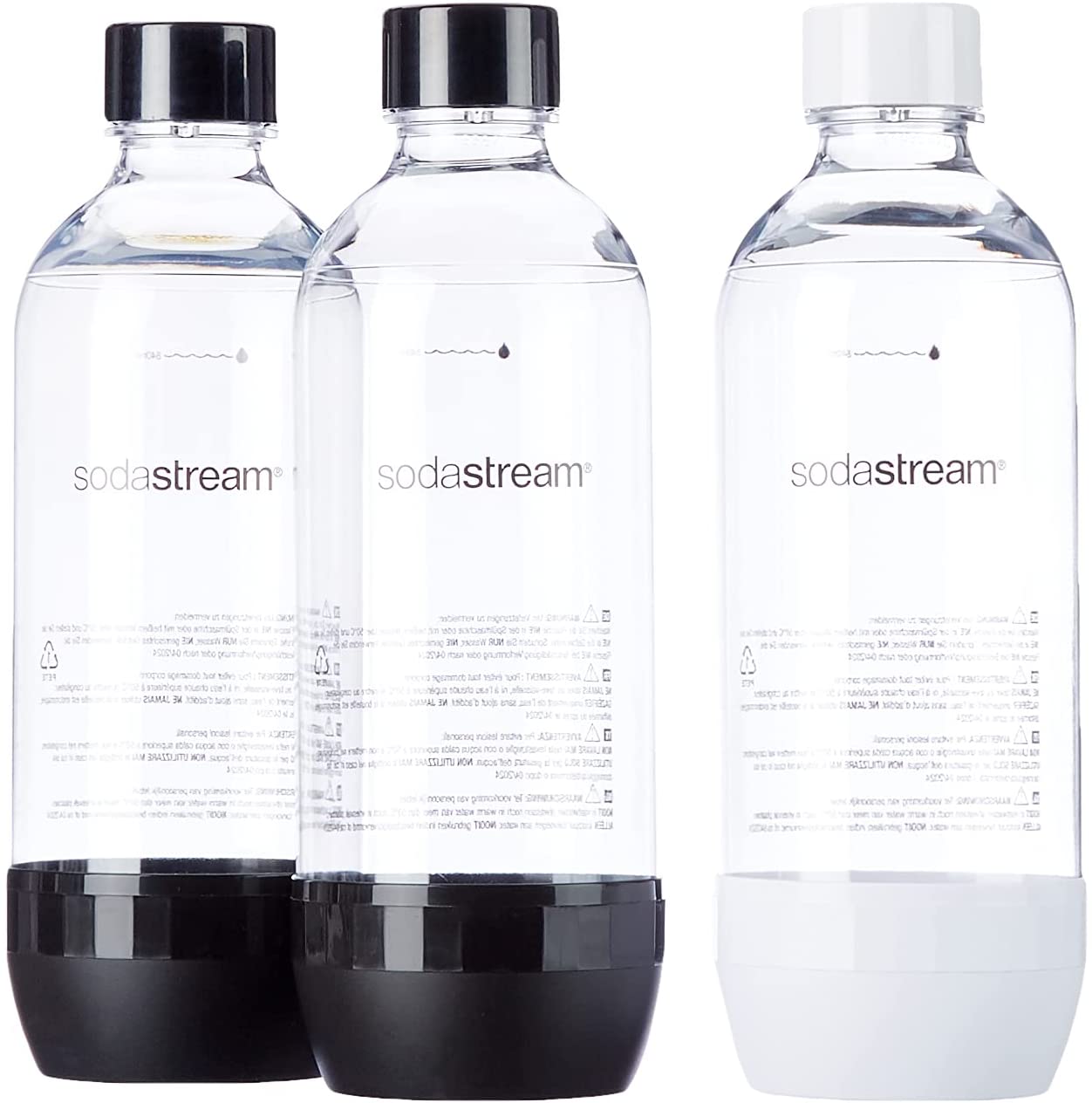 SodaStream 2260525 Water Bottle, Plastic, Multi, Pack of 3 (3 x 1 Litre), 464