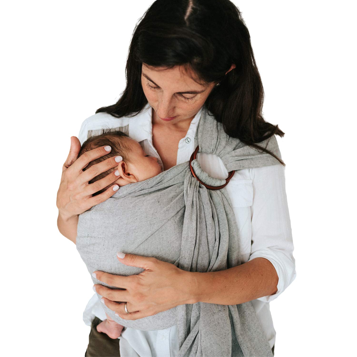 Nalakai Luxury Baby Sling with Rings Extra Soft Bamboo and Linen Fabric Full Support and Comfort for Newborns, Infants and Toddlers Ideal Gift for Baby Shower - Men