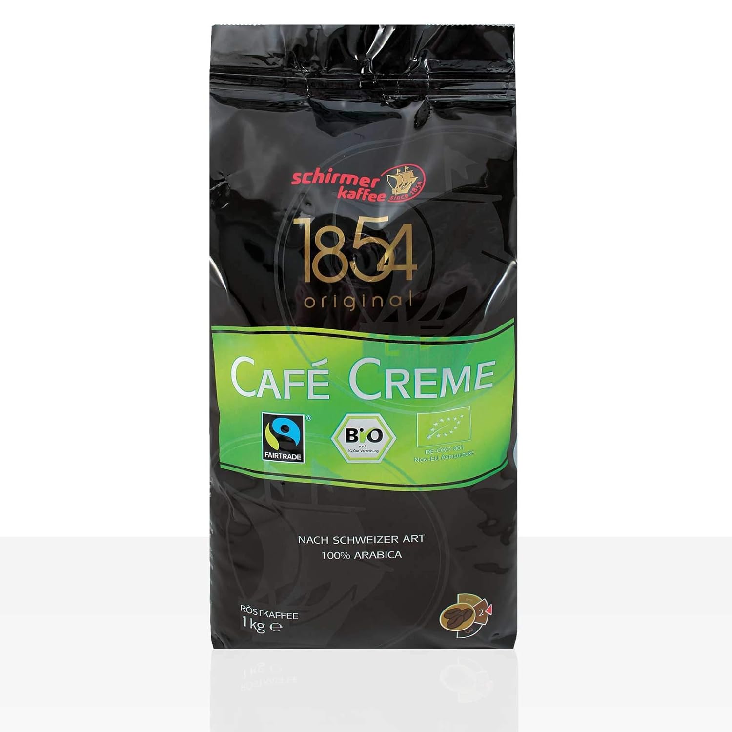 Schirmer 1854 Transfair Cafe Creme Bio Fairtrade - 1kg coffee bean, 100% Arabica