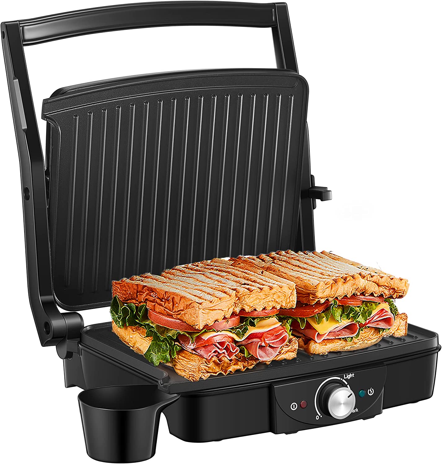 Generic Electric Table Grill for Double-Sided 2000 W, Contact Grill 180 Degree Opening, Electric Grill for Panini, Toasts, Steak, Vegetables, Sandwich, Adjustable Temperature Controller