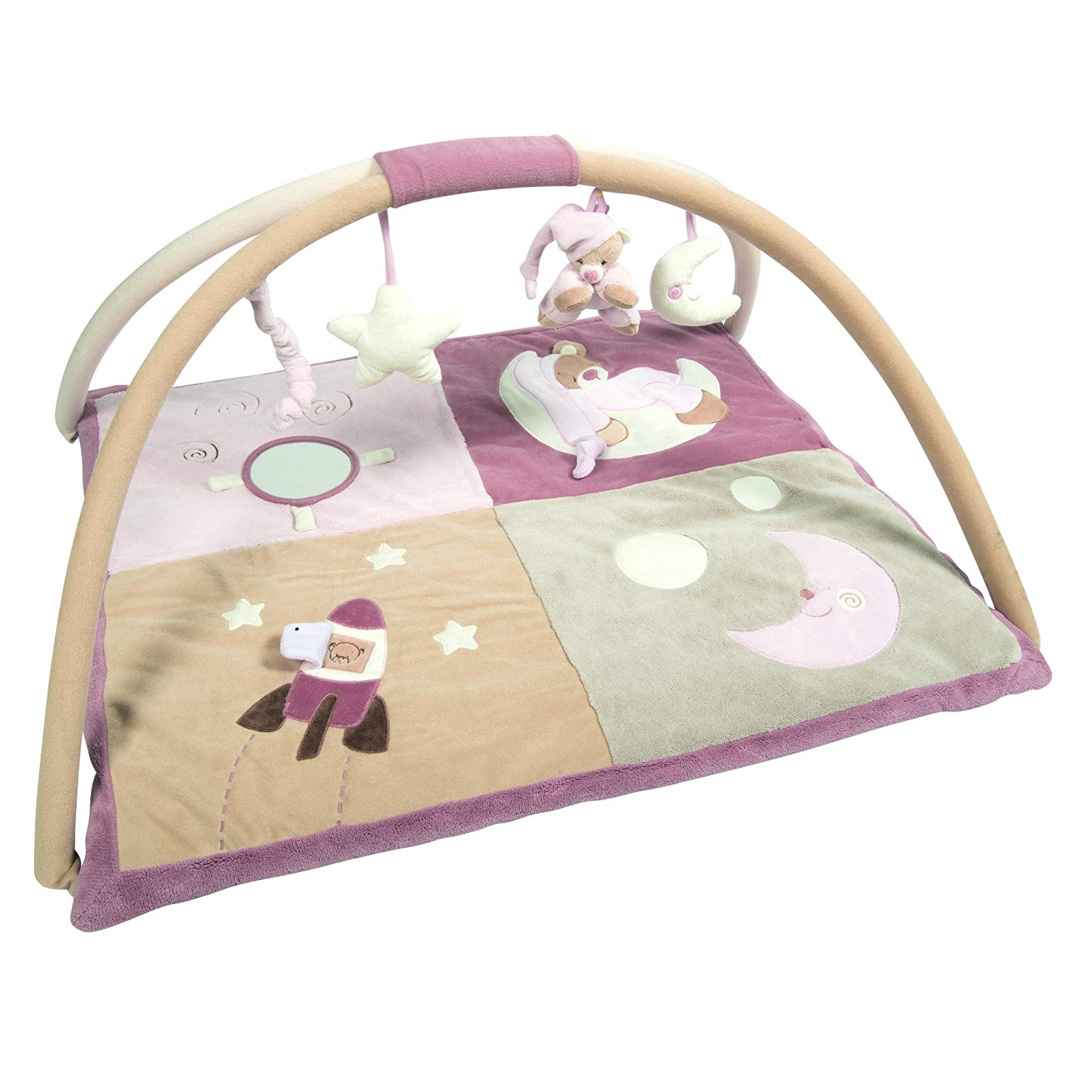 Nattou Milo and Lena 860222 Play Mat with Arched Bar Pink