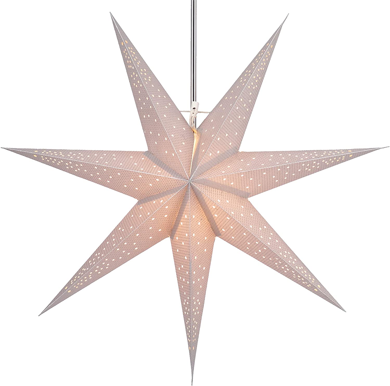 Guru-Shop Foldable Advent Light Paper Star 60 Cm-Platon 7 Nature Star Windo