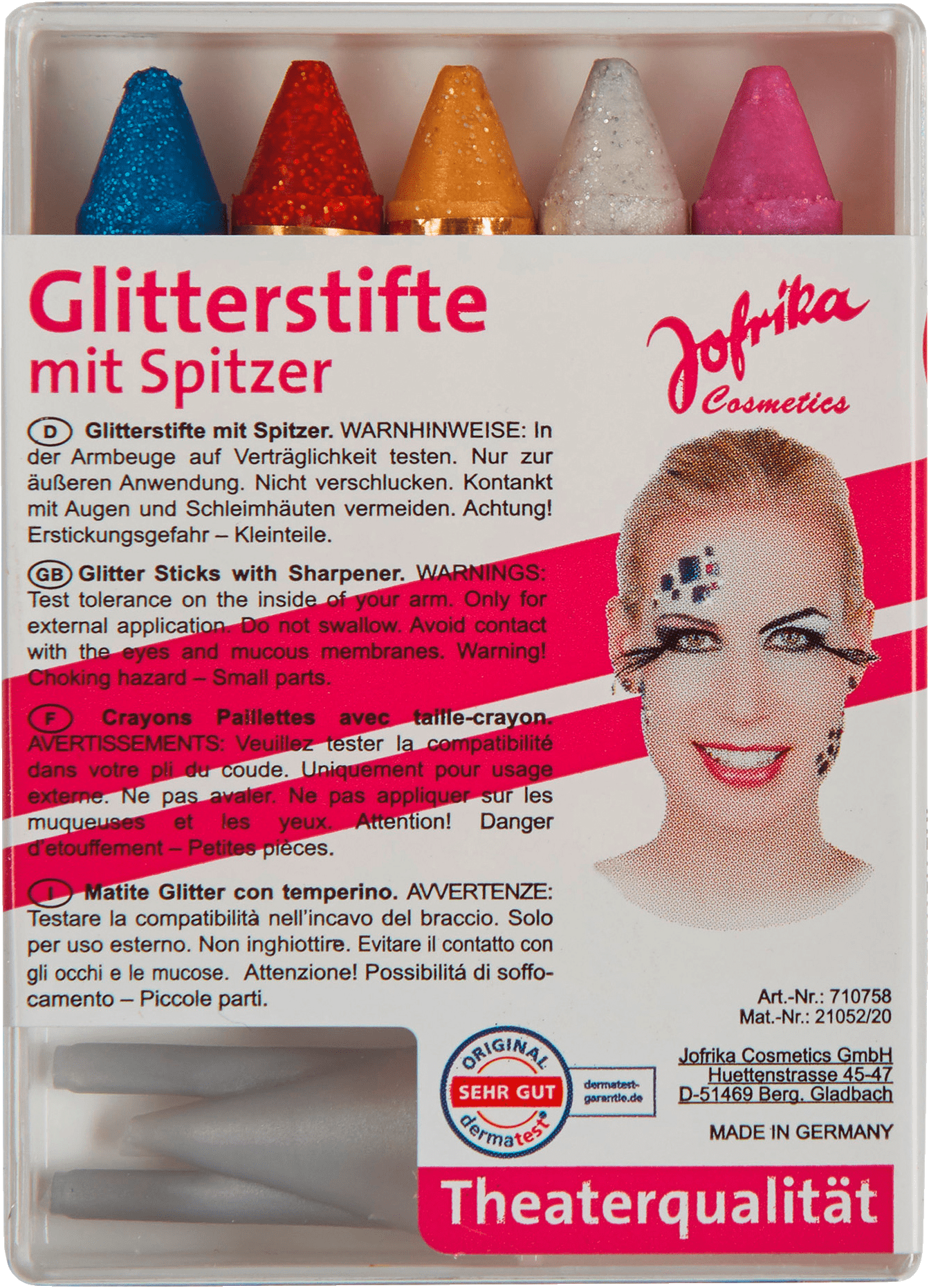 Jofrika Glitterstifte M. Spitzer, 13 G