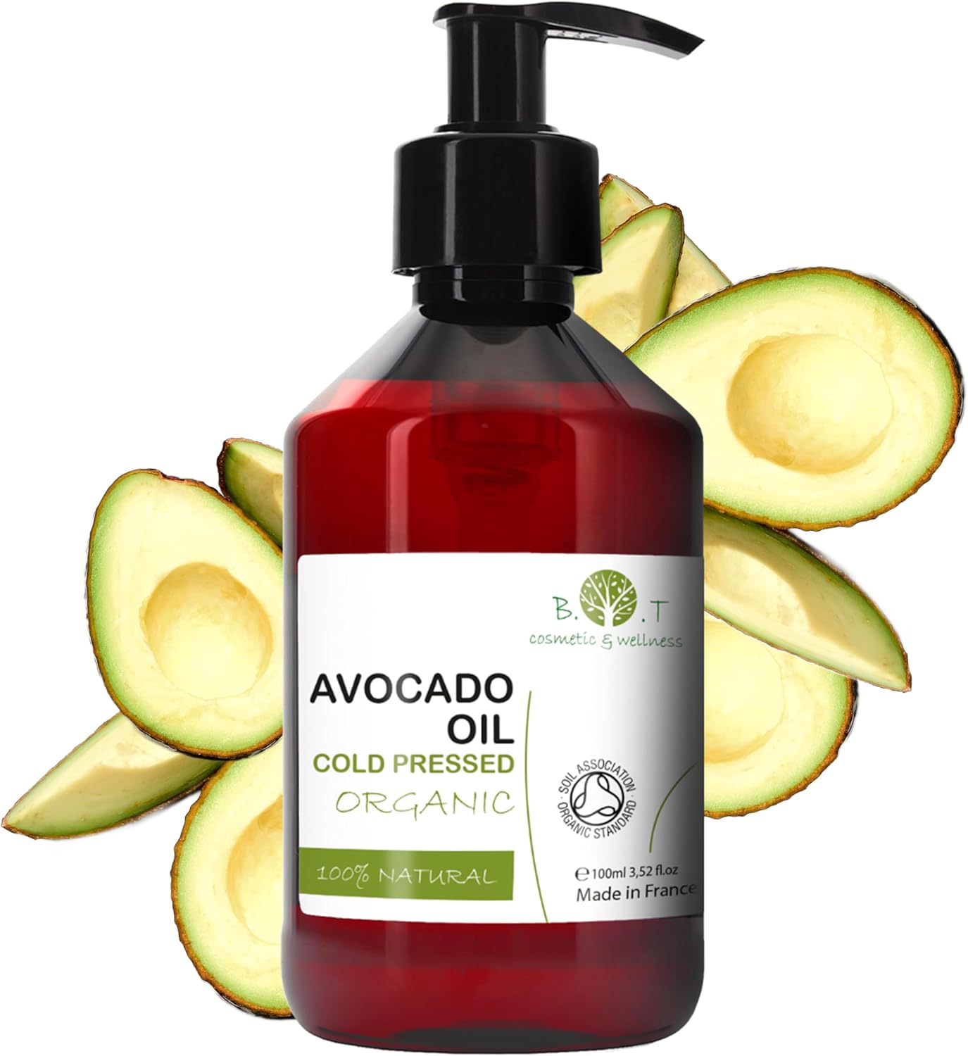 B.O.T cosmetic & wellness - Organic Avocado Oil | Face, Body and Hair Care | Rich in Vitamins | Moisture & Skin Regeneration | Reduces Wrinkles, 100 ml