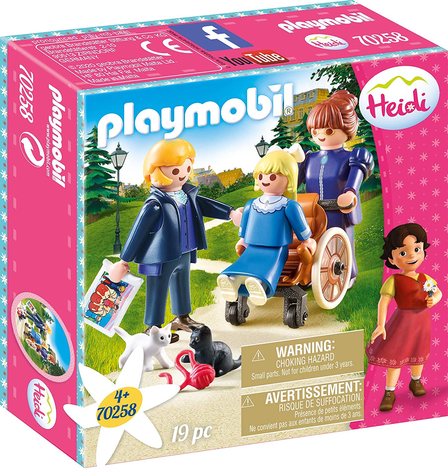 Playmobil 70258 Heidi Clara with Father and Miss Rottenmeier, Multi-Coloure