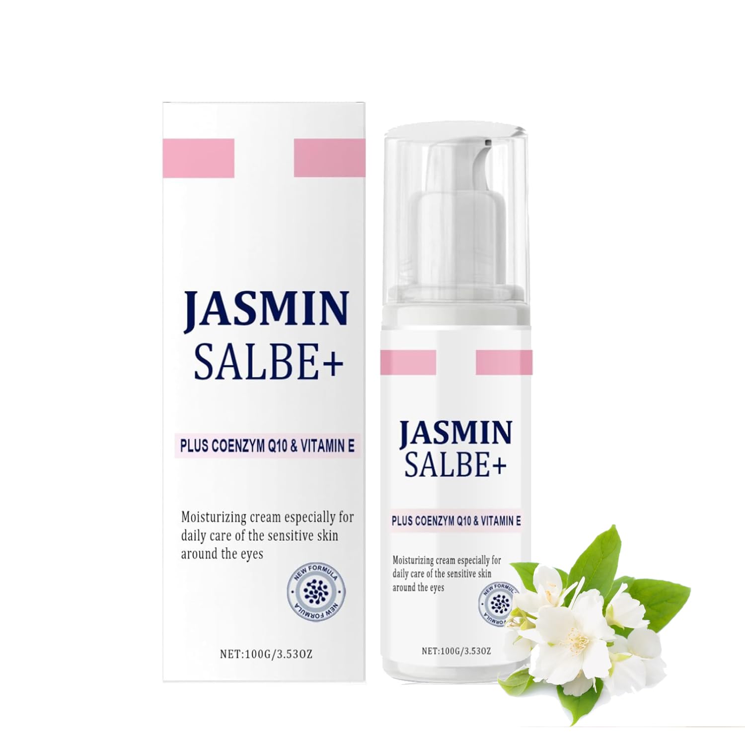 Jasmine Ointment Plus, Jasmine Ointment Eyes 100 g, Jasmine Ointment Dark Circles Slip-on Eyelids, Jasmine Eye Cream with Collagen and Aloe Vera Extract, Remove Bags and Swelling for All Skin Types