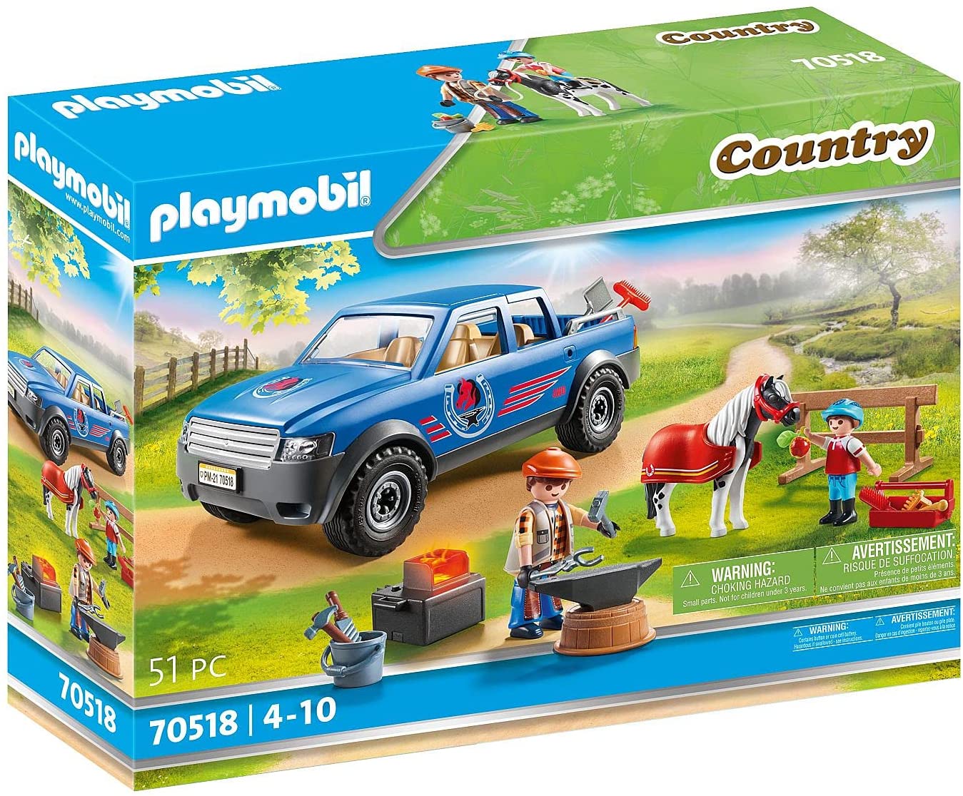 PLAYMOBIL Country 70518 Mobile Hoof Blacksmith with Light Effect 4 Years an