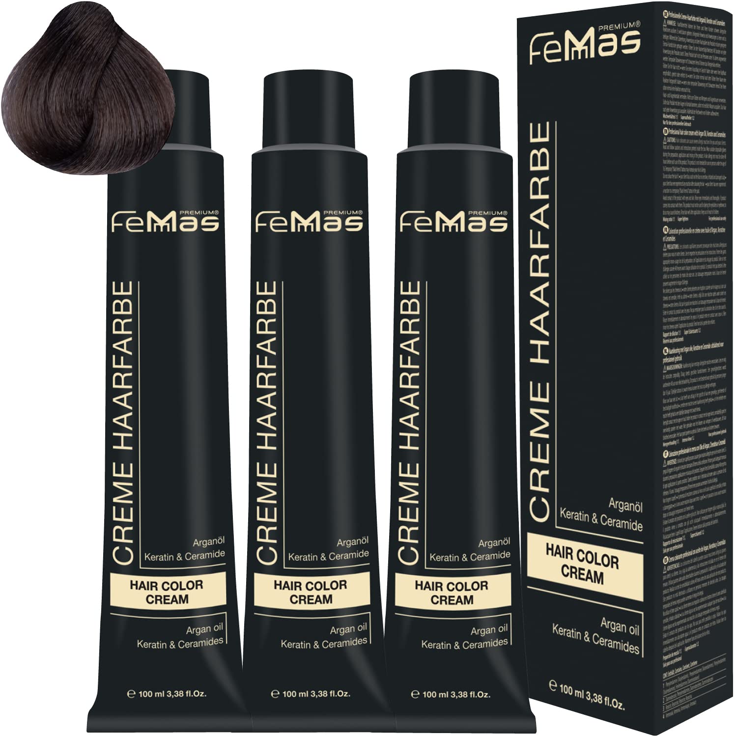 Femmas Hair Colour Cream 100 ml Hair Colour Pack of 3 Dark Blonde Ash Intensive 6.11, ‎dark