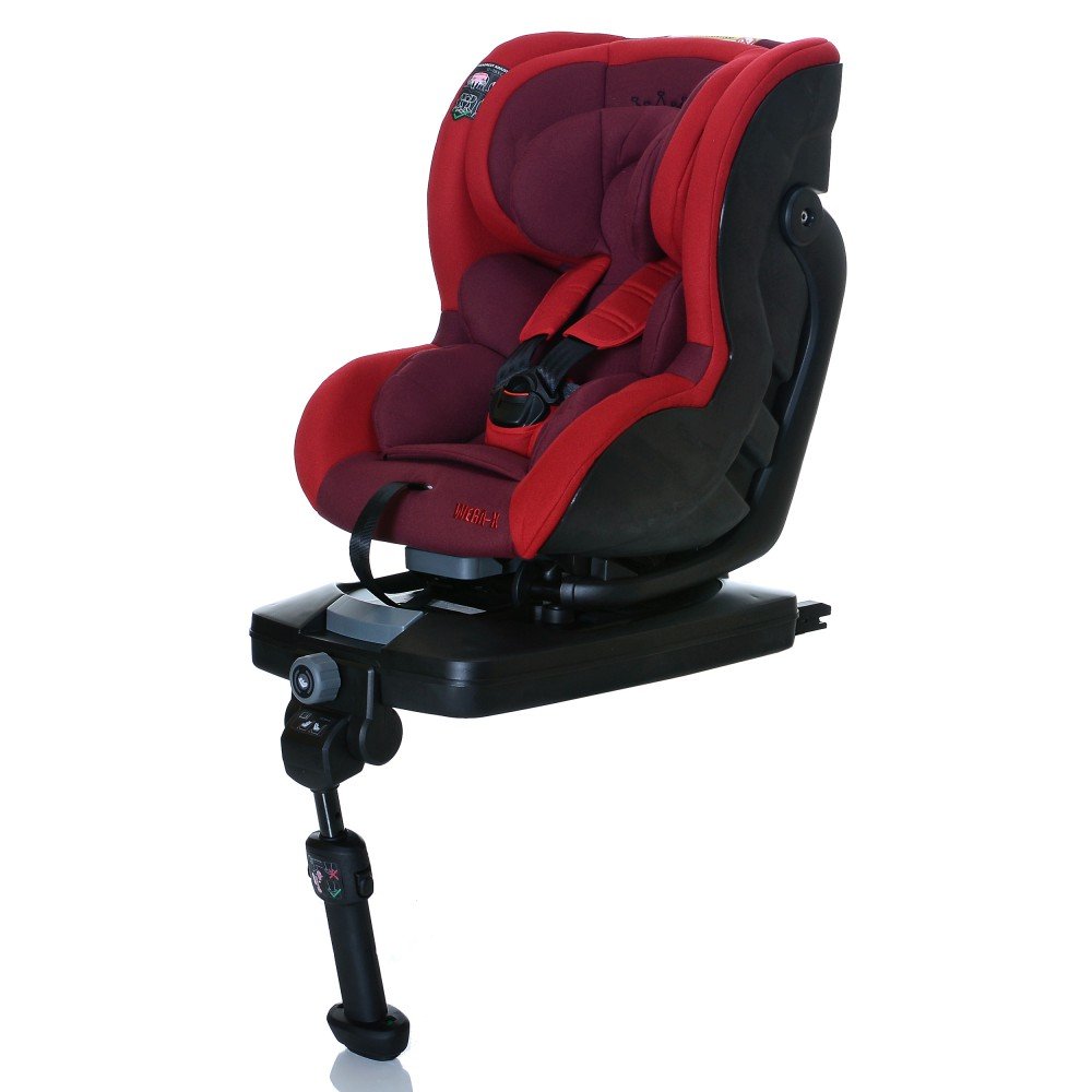 LCP Kids Wega-X Reboarder Car Seat with Isofix Base 0-18 kg Group 0+/1 ECE R44/04 In and Against Direction of Travel Red Lilac