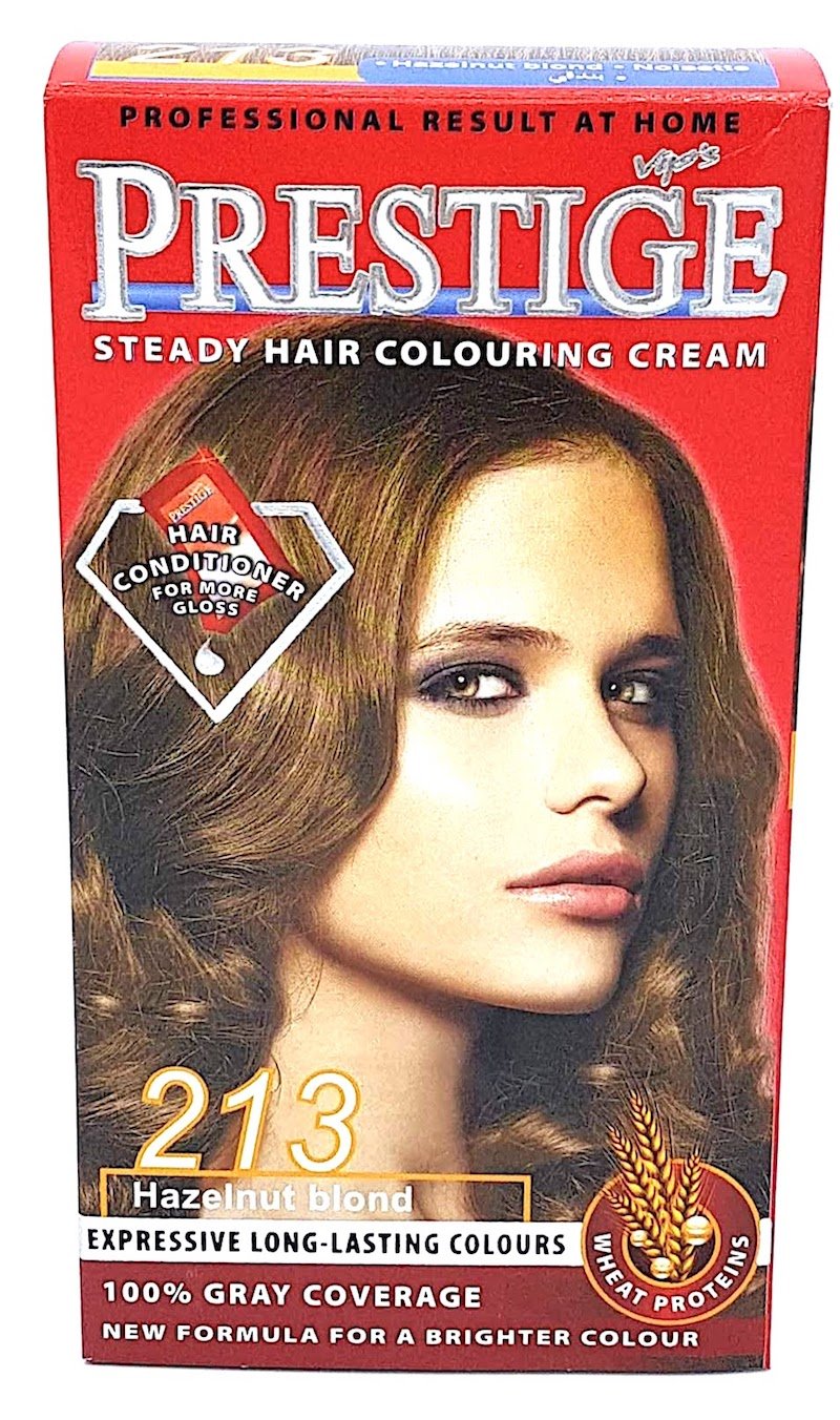 Vips Prestige Permanent hair dye with Argan, Macadamia and Chia Oil 213 Hazelnut, ‎213