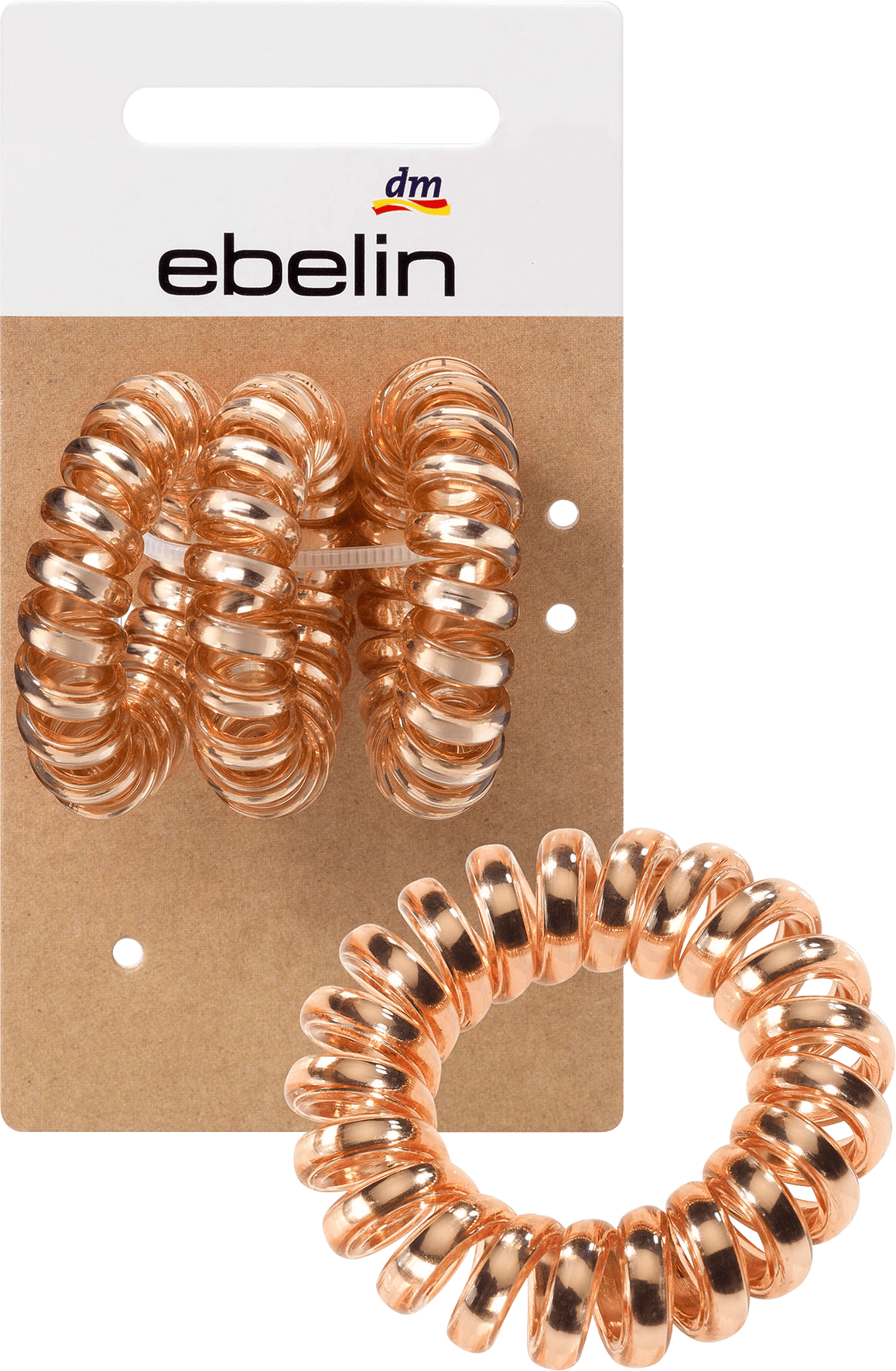 Hair Ties Spiral Rosé, 3 Pcs