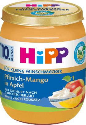 Fruit & yoghurt For little gourmets Peach mango in apple with Greek-style yoghurt from the 10th month, 160 g
