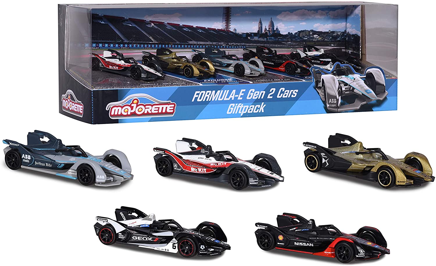 Majorette 212084026 Formula-E Gen 2 Toy Cars Gift Set Racing Cars Car Toy C