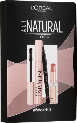L'Oréal Paris Gift set Natural Look Mascara Black+Lipstick+eyeliner Black, 1 pc