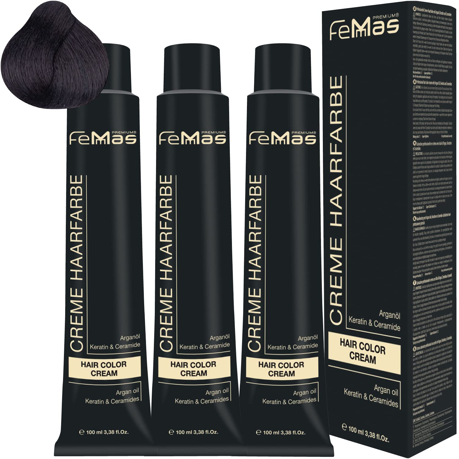 Femmas Hair Colour Cream 100 ml Hair Colour Pack of 3 Dark Brown Chocolate Intensive 3.99, ‎dark