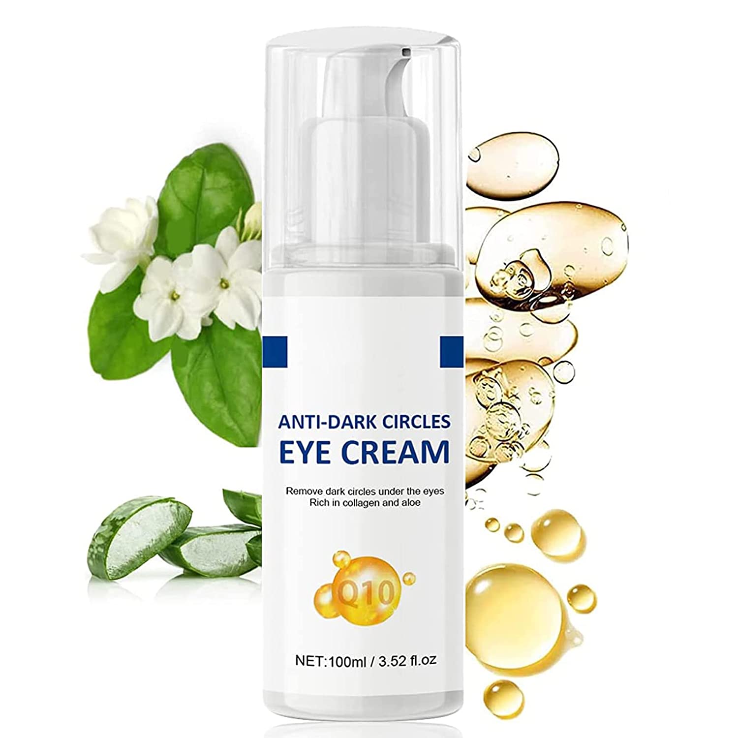 Jasmine Ointment Plus - Active Jasmine Ointment Dark Circles, Jasmine Ointment Dark Circles, Eye Cream Against Wrinkles and Dark Circles, Remove Dark Circles, Eye Cream with Collagen and Aloe Vera Each 100 ml