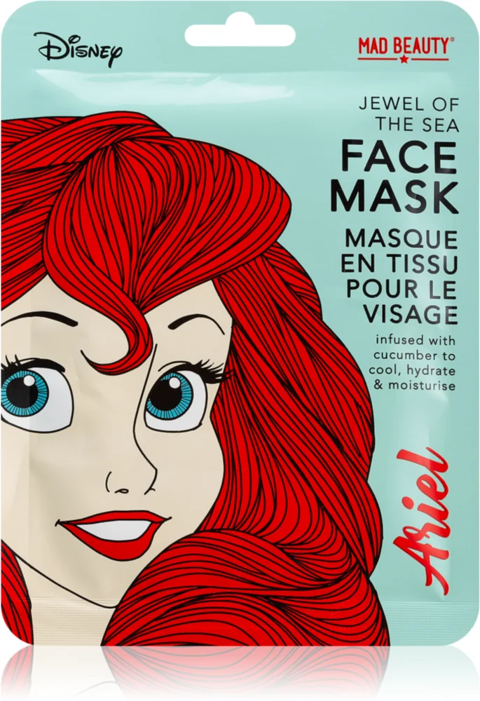 Mad Beauty Disney Princess Ariel Moisturizing Sheet Mask with Cucumber Extract